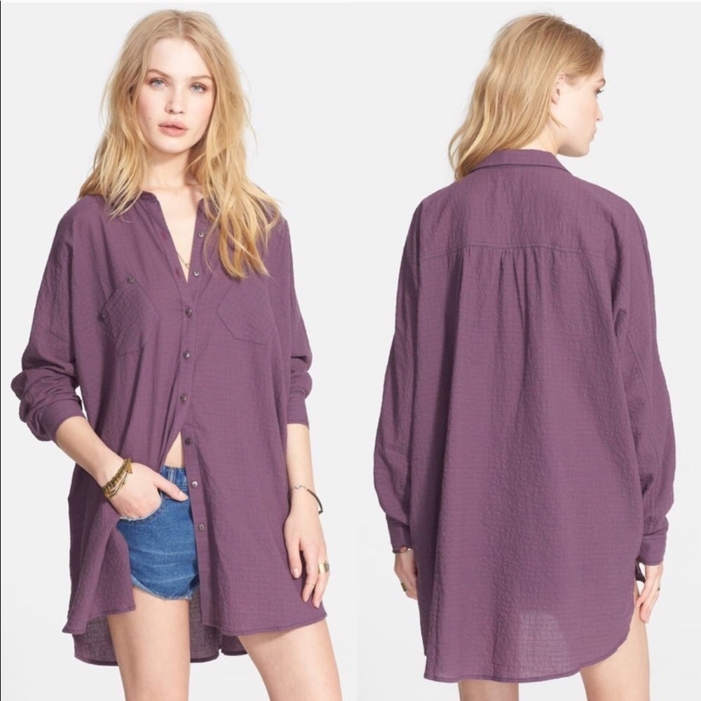 Free People oversized button Shirt - Picture 2 of 8